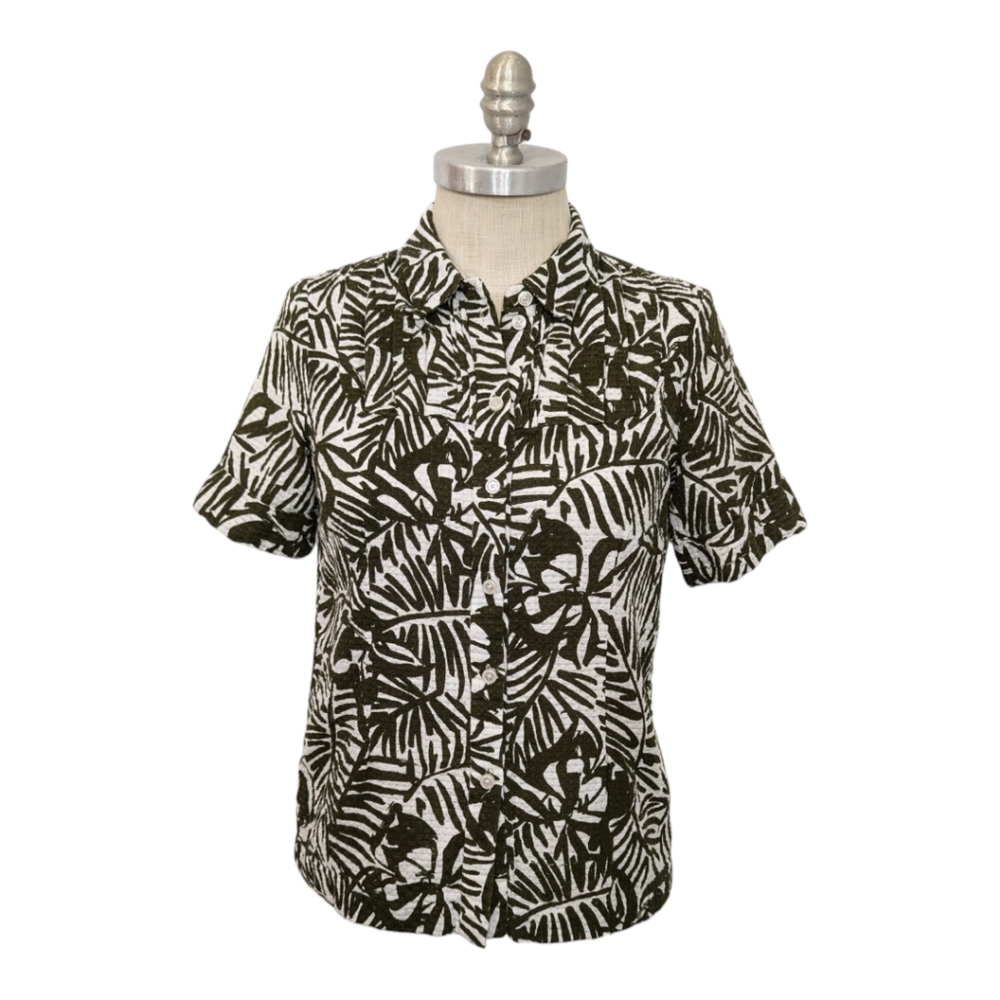 Kate Spade Tropical Button Down Shirt Size 6